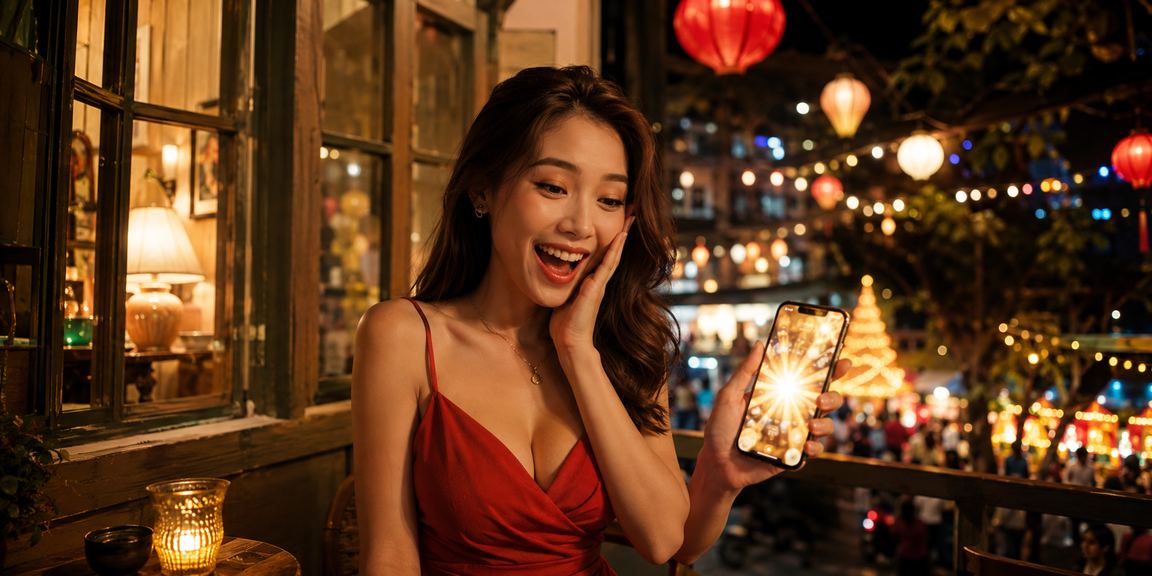 Người dùng tại Đà Lạt ngồi uống cà phê và xem phân tích xổ số, kết quả cá cược trực tuyến